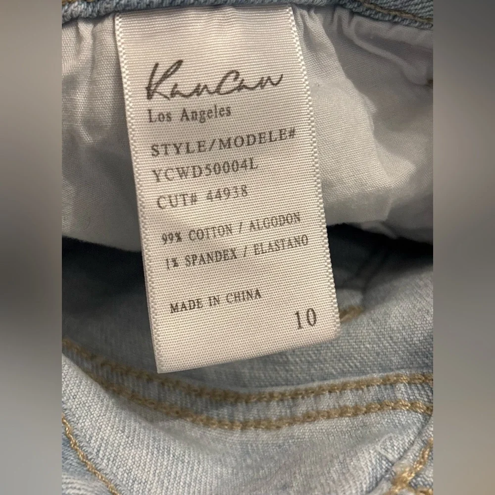 KanCan Light Blue Distressed Hem Girls Grunge Wide-Leg Jeans Size 10